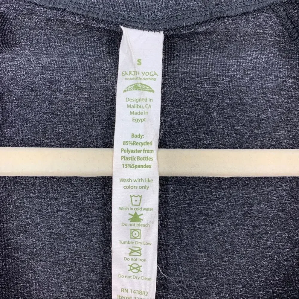 Earth Yoga Zip Up Sweater High‎ Neck Gray Small